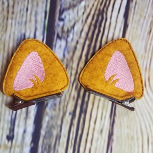 Kitty Barrette - Cat Ear Clips - Dressup Ears - Costume Ear Clips - Orange Kitten  Ears,Kitty Ear Clips, Cosplay Accessory, Anime Animal