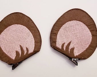 Bear Barrette, mouse ear clips, dress up ears, costume ear clips, brown bear ears, mouse ear clips