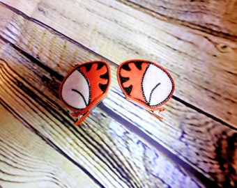 Tiger Barrette - Ear Clips - Dressup Ears - Costume Ear Clips - orange Felt Barrette - Hair Accessories - Anime - Manga - Cartoon animal ear