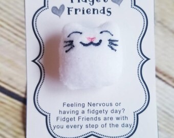 Kitty Fidget Friend, Stress Ball, Pocket Hug, Marshmallow Cat, Anxiety Buddy, Worry Pal, Pocket Pal, Kitten stuffy, Stuffie