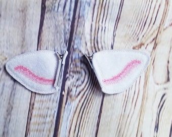 Lamb Barrette, Sheep ear clips, dress up ears, costume ear clips, White Lamb Ears, Dress Up, Kids, Animal, furries, fursona, anime, manga