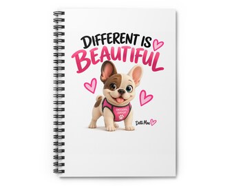 Different Is Beautiful French Bulldog Notebook | Spiral Ruled Journal