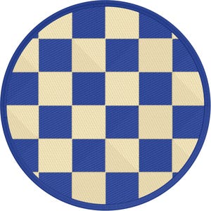 Ichimatsu Checker Japanese Pattern Machine Embroidery Design, Round Patch, 3 Sizes, 6 Colorways, PES DST JEF Instant Download