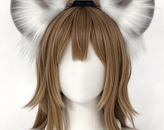 Moving Cat Ears Headband Cosplay Velcro  Faux Fur for Cosplay Posable Furry Costume Accessory