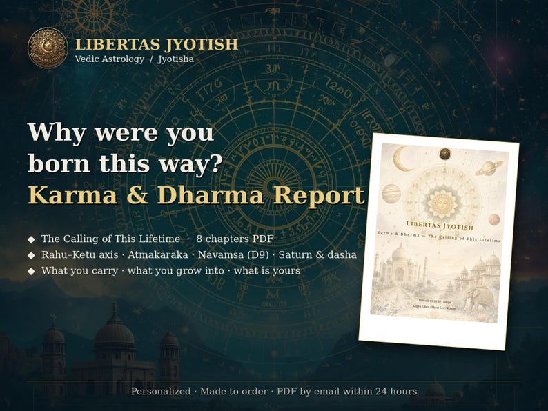 Karma & Dharma Reading: The Calling of This Lifetime | Vedic Astrology Life Purpose Report, Rahu Ketu, Atmakaraka, Navamsa D9 | PDF image 1