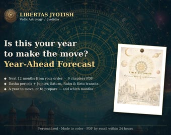 Vedic Astrology Year Ahead Forecast | Is This Your Year to Make the Big Move? 12-Month Personalized PDF | Dasha, Saturn & Jupiter Transits