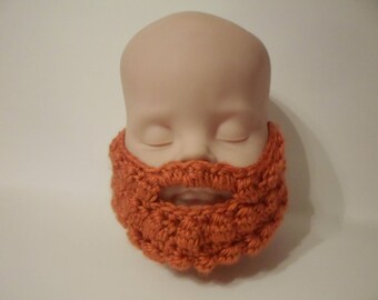 Fake Costume Crochet Beard, Custom Color Baby Beard, Adult Crochet Winter Face Mask Beard, Leprechaun Lumberjack Beard, Childrens Photo Prop