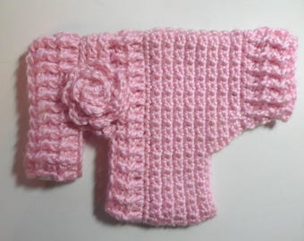 Crochet Dog Sweater: Custom Color Pet Sweater with Flower
