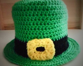 Leprechaun Hat, Ready to Ship Crochet Leprechaun Hat, St. Patrick's Day Irish Hat, St. Patty's Day, Baby Irish Hat, Childrens Photo Prop Hat