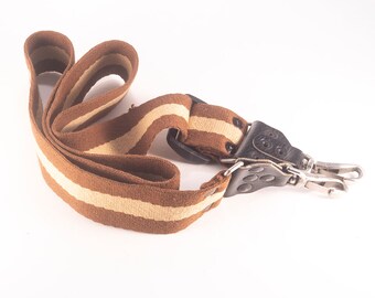 Items similar to Handmade leather camera strap with brown neck pad ...