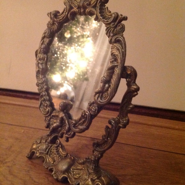 Amazing Antique Mirror with Angels and Ornaments