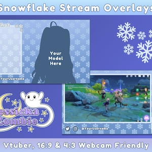 Schneeflocke Twitch Overlay Set | Vtuber Overlay | Webkamera | Einfach nur Chatten | Winter Bach Overlay | Weihnachten | Schnee