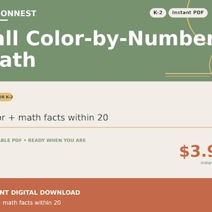 Fall Color by Number Math | Addition & Subtraction Within 20 | K-2 Printable PDF