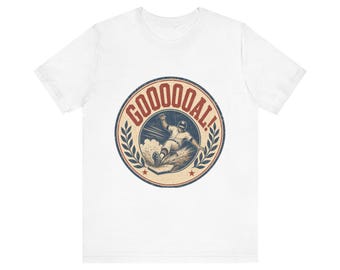 Vintage Baseball Badge Shirt, Goooal Sliding Medallion Tee, Retro Gift