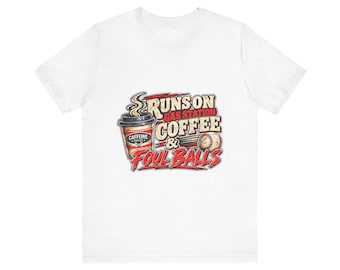 Runs on Gas Station Coffee Shirt, Funny Baseball Dad Tee, Foul Balls Softball Parent Gift