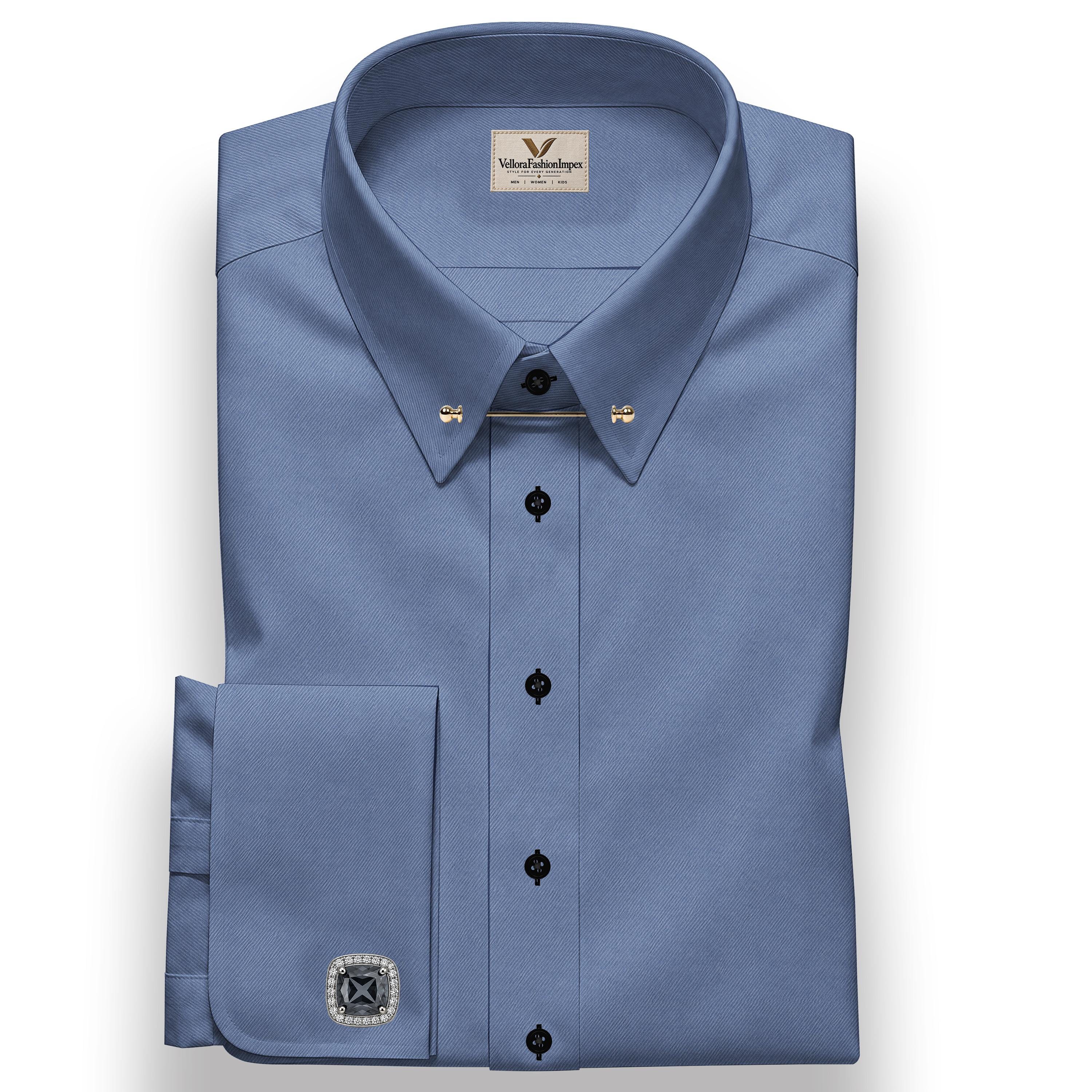 Mens Dusty Blue Dress Shirt