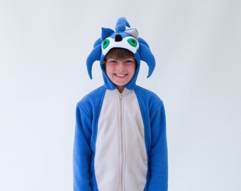 Sonic onesie/ Children's sonic the hedgehog gift/ Sonic party/sonic kigurumi/ sonic cosplay/ sonic clothing