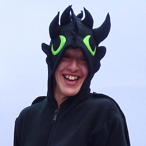 Black dragon without teeth costume/ night fury onesie/ dragon kigurumi/ dragon Cosplay