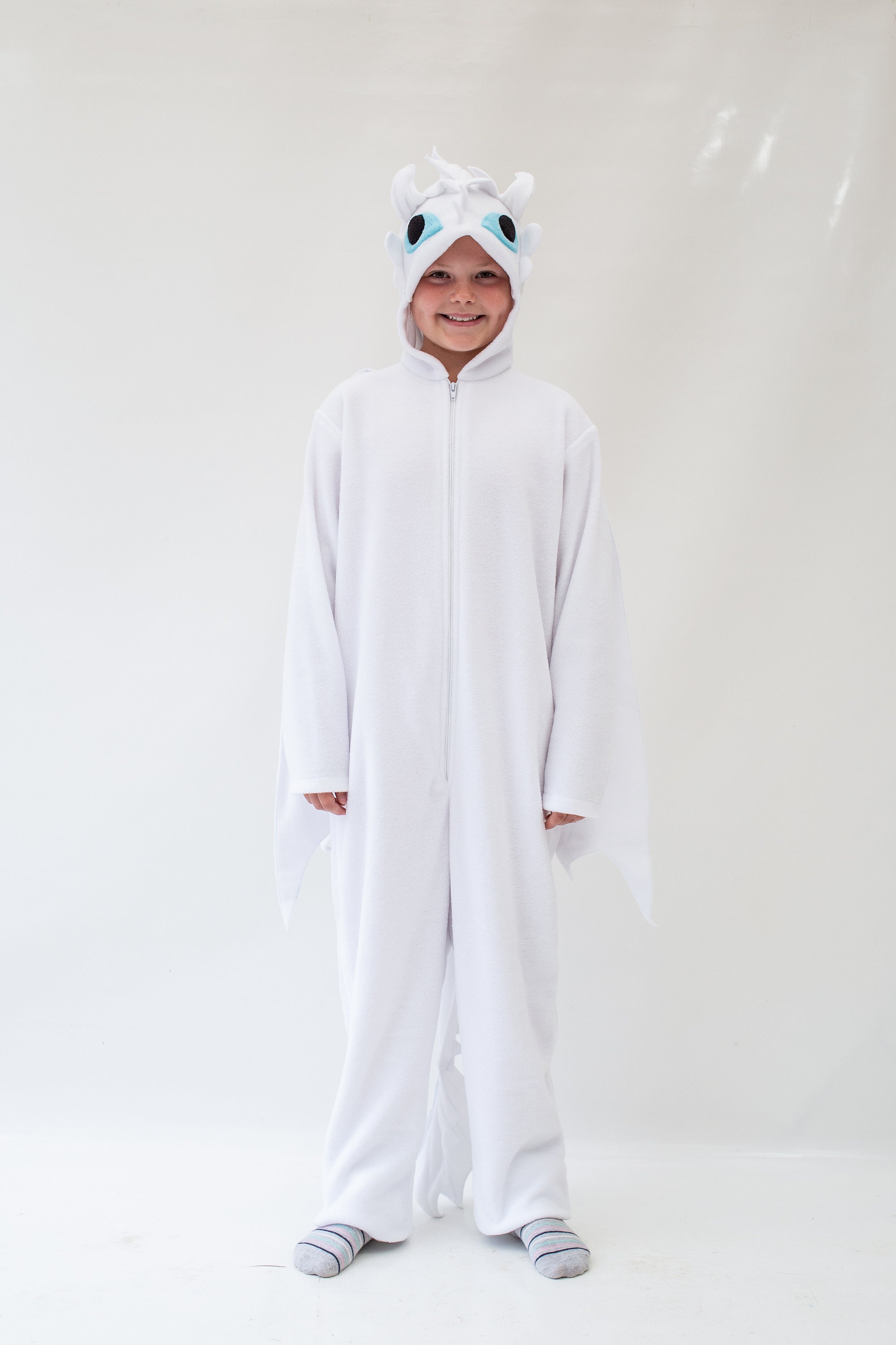 Light Fury Costume Light Fury Onesie Dragon Kigurumi Dragon Cosplay Etsy