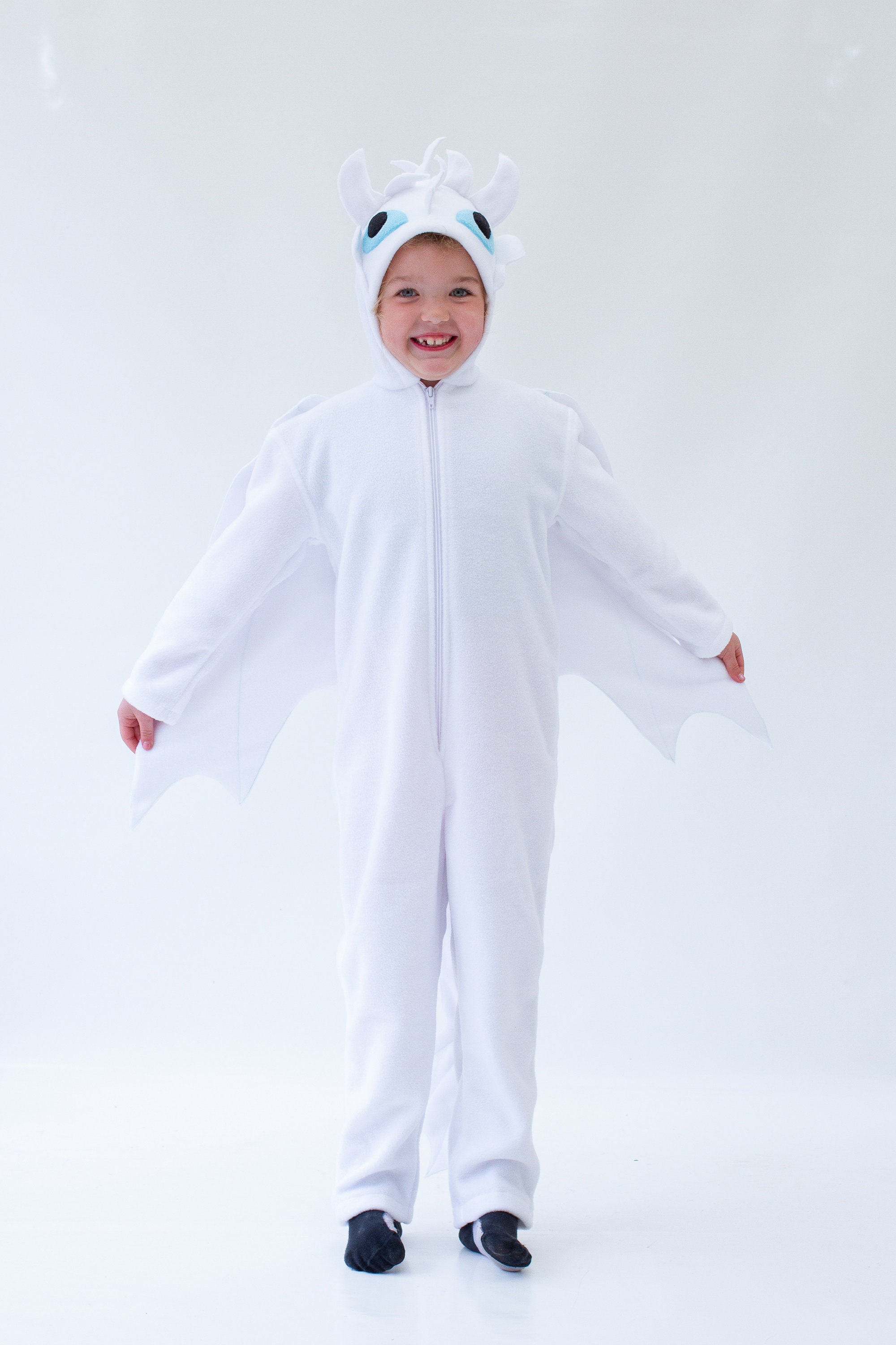 Light Fury Costume Age 7 11 light Fury Onesie Dragon Kigurumi Dragon Cosplay Etsy UK
