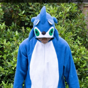 Sonic onesie/ Adult sonic the hedgehog gift/ Sonic party/sonic kigurumi/ sonic cosplay/ sonic clothing image 1