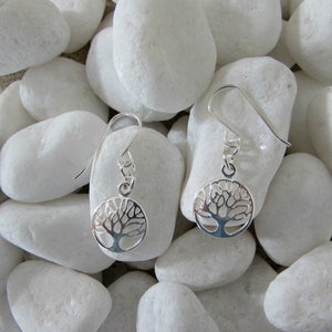 Tree of Life Earrings, Family Tree Earrings, Drop/Dangle Earrings - Sterling Silver