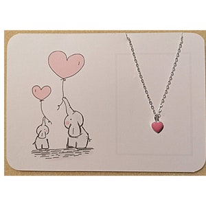 Heart Necklace / Pink Enamel Charm  -  Sterling Silver (925) on a Fine Trace Chain