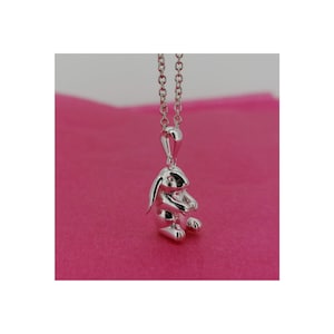 Lop-Eared Rabbit Pendant / Necklace  - Sterling Silver (925)