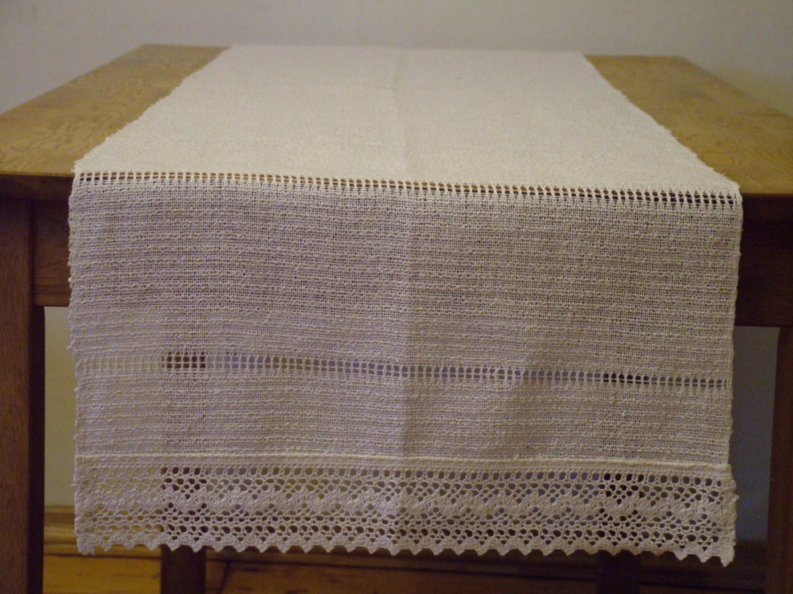 Handwoven Linen Table Runner White Etsy Australia