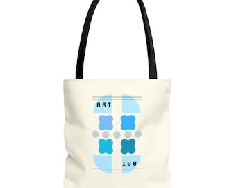 Borsa tote con forme astratte blu / Arte geometrica minimalista