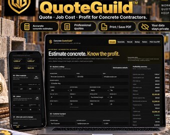 Concrete QuoteGuild™ - Estimator | Contractor Quote, Job Cost & Profit Calculator