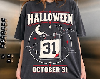 Halloween Shirt, October 31 Shirt, Spooky Season Tee, Vintage Halloween T-Shirt, Bat Shirt, Halloween Gift, Fall Graphic Tee