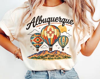 Albuquerque New Mexico T Shirt, Hot Air Balloon Shirt, Southwest Travel Tee, New Mexico Gift, Desert Mountain Shirt, Albuquerque Tee