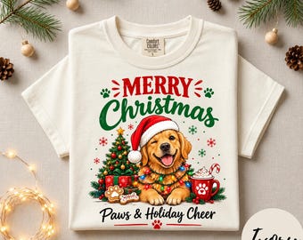 Golden Retriever Christmas Shirt, Christmas Dog Shirt, Dog Lover Gift, Holiday Pet Tee, Merry Christmas Shirt, Christmas Gift for Dog Mom