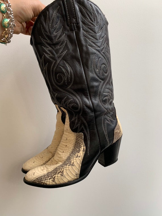 snakeskin western boots