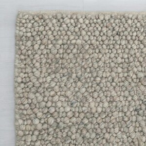 Chunky Wool Loop Rug, Textured Neutral Wool Area Rug, Handmade Pebble Carpet, Cozy Farmhouse Decor, Natural Wool Mat, Scandinavian Style