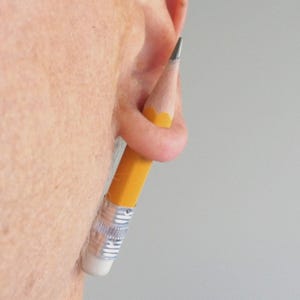 Echte Gum Bleistift durch Ohr Ohrringe: Gefälschte Plug, Neuheit Schmuck