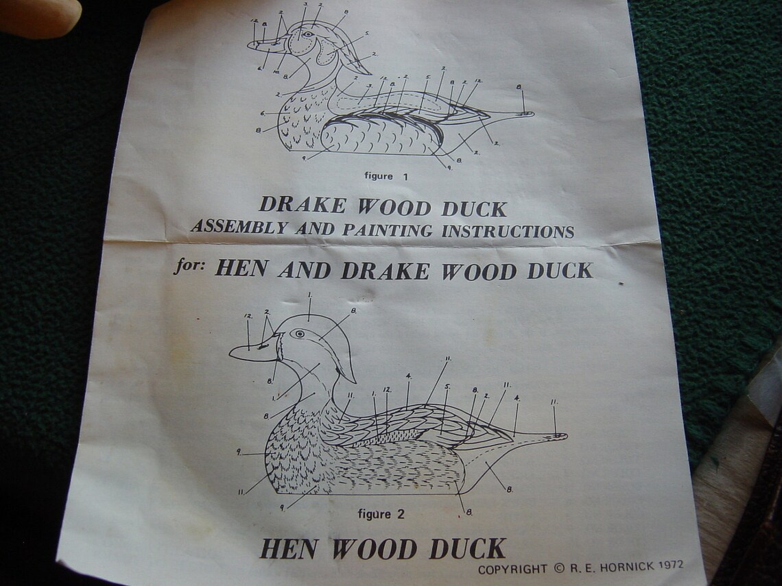 Vintage 1970s unfinished Drake Wood Duck Kit by Stoney Point Etsy