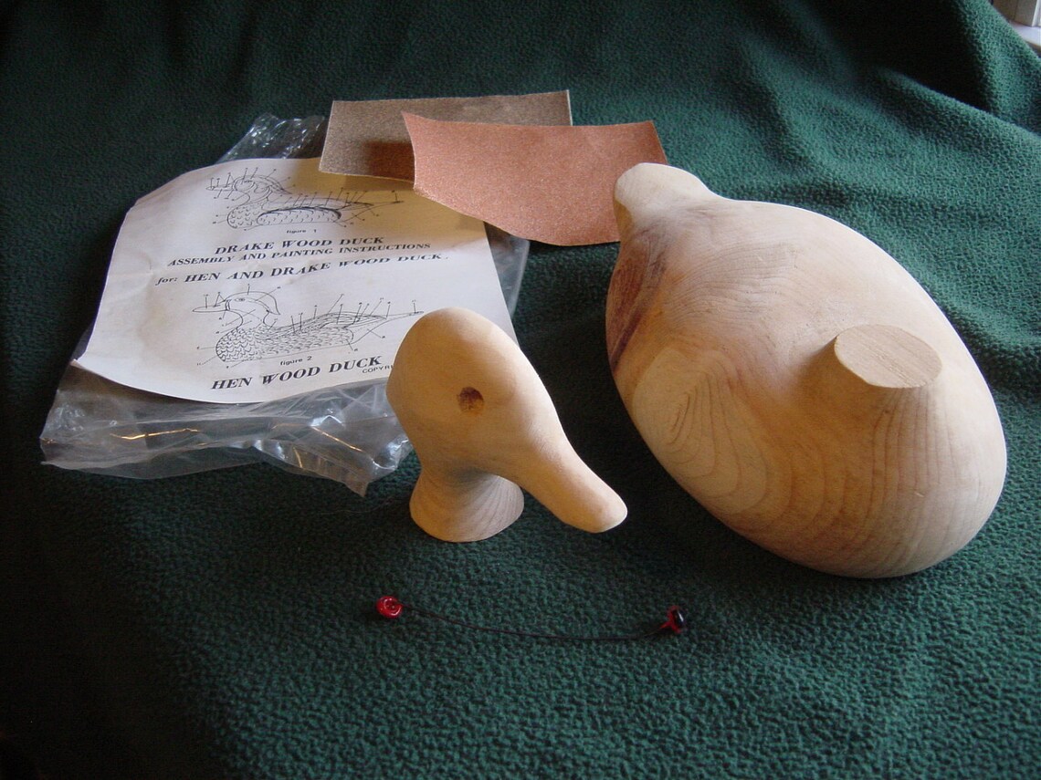 Vintage 1970s unfinished Drake Wood Duck Kit by Stoney Point Etsy