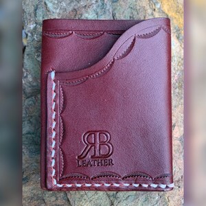 Fold - Minimalist Leather Wallet - Hand Tooled Border