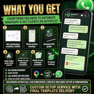 WhatsApp Chatbot Setup | AI Auto Reply Bot, Bulk Message Sender, Custom n8n Automation