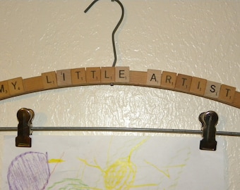 Art Hanger My Little Artist Upcycled Wooden Hanger Custom Orders Available