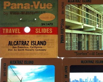 Alcatraz Island - Five Travel Slides - Pana-Vue by View-Master - SN147X