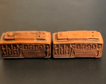 Vintage Powell and Mason Streetcar Trolley Salt and Pepper Shakers EFCCO Made in Japan