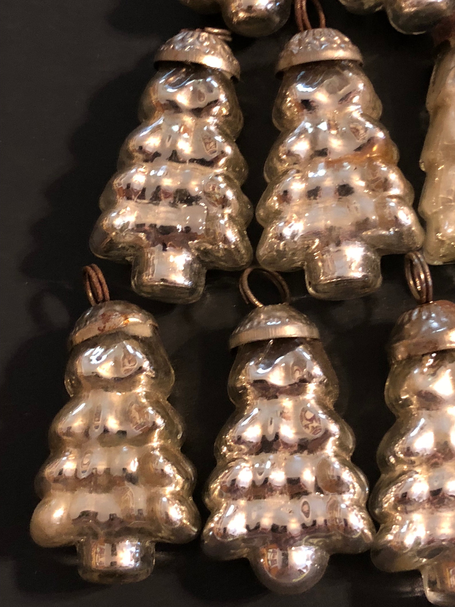 Ten Vintage Glass Tree Shaped Ornaments Mini Ornaments Etsy