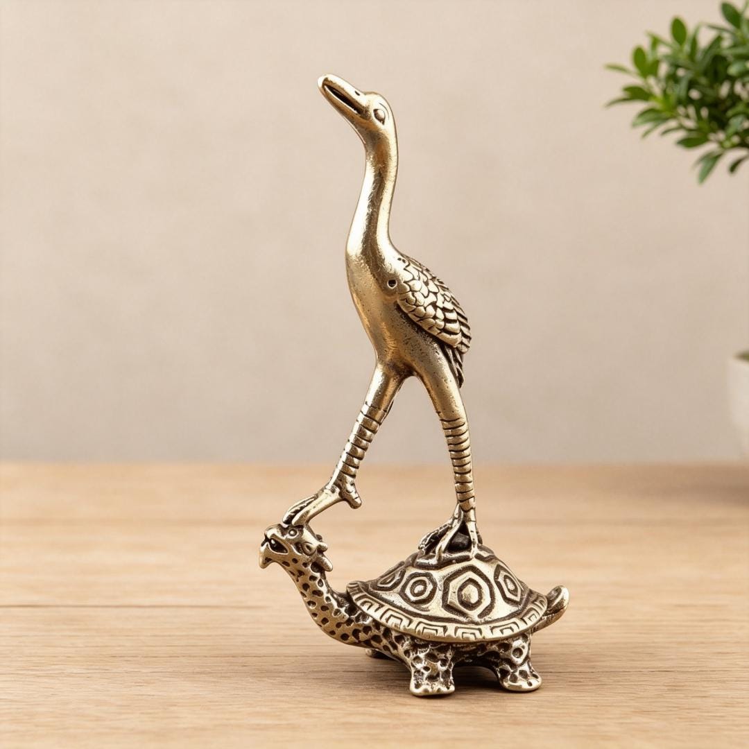 Crane on Turtle - Etsy