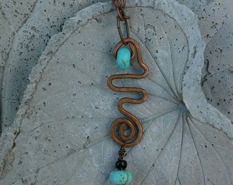 Copper pendant handmade