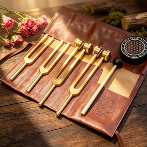 Personlig stämgaffel, set om 4, graverade stämgafflar, personlig namngåva, meditationsgåva, musikinstrument, ljudverktyg