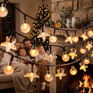 3D Star Globe String Lights, Crystal Bubble Ball Fairy Lights for Bedroom Canopy Camping, Birthday Gift for Kids & Her