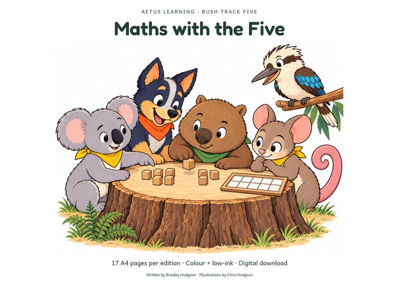 Maths with the Five: illustrated cover; Aetus Learning.